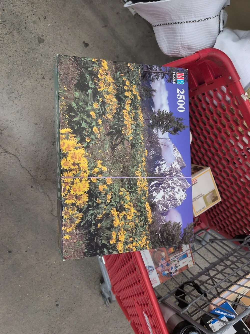 VTG Milton Bradl500 Piece Puzzle Mountain Wildflower Wall Art - Yellow New Inbox